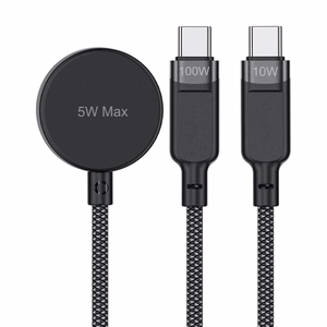 Acefast C6-11 USB-C 3-in-1 -kaapeli - 2x USB-C / Qi 480 Mb/s 100W 1,2 m - musta