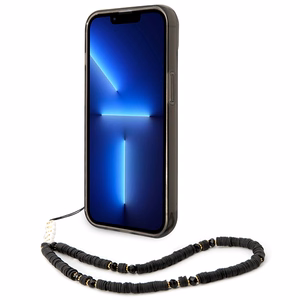 Guess GUHCP14SHGCOHK iPhone 14 6.1 "musta / musta kovakotelo läpikuultava Pearl hihna