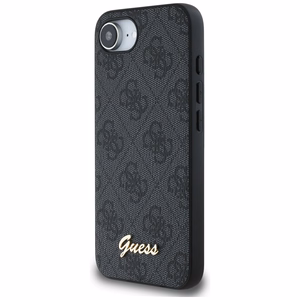 Guess HC MagSafe 4G PU Script Logo Suojakuori iPhone 16e:lle - Musta