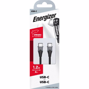 Energizer Classic C611CGBK USB-C–USB-C-lataus- ja datakaapeli, 1,2 m, musta