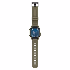 Spigen Rugged Armor Pro Hihna Apple Watch 10:lle (46MM) - vihreä
