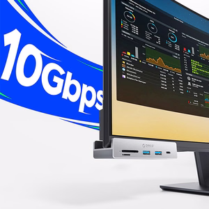 Orico MH5PC Pöytäkiinnitteinen hubi USB-C / 2x USB-A 3.2 + 1x USB-C 3.2 + 1x SD ja TF - hopeinen