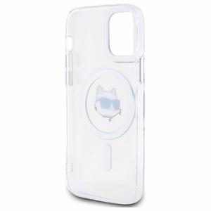 Karl Lagerfeld IML Metal Choupette Head MagSafe iPhone 12 Suojakuori - valkoinen