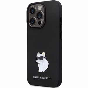 Karl Lagerfeld KLHCP13LSMHCNPK Suojakuori iPhone 13 Pro / 13:lle - musta Silikoninen C Metal Pin