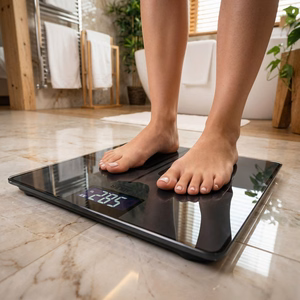 Bathroom scale ADLER AD 8194s STRIPES rechargeable USB-C Black