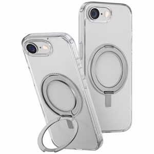 Uniq Swivix 360 Pyörivä Jalusta Suojakuori iPhone 16e:lle - Läpinäkyvä