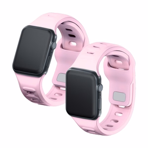 3mk-silikoniranneke Apple Watchille, 42/44/45/46/49 mm, puuteriroosa, suuri koko