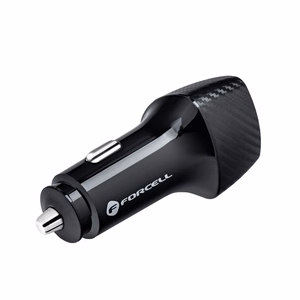 Autolaturi Forcell F-Energy Carbon USB C + USB A QC3.0 PD 3A 38W CC50-1A1C musta