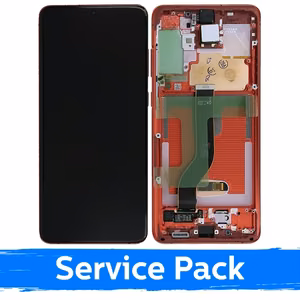LCD Display Compatible With Samsung G986 (G985) S20 Plus With Frame / Aura Red / (Service Pack)