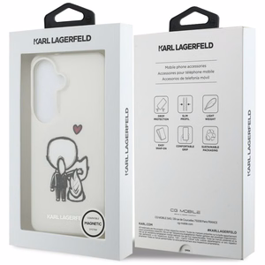 Karl Lagerfeld suojakuori IML Karl ja Choupette MagSafe Samsung Galaxy S26:lle läpinäkyvä