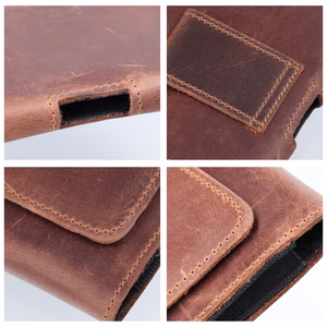 Horizontal Leather Belt Phone Pouch for iPhone 12 Mini / 13 Mini, Samsung Galaxy A40 / S8, Xiaomi 12 / Redmi 5A, Royal Crazy Horse, Size M, Brown