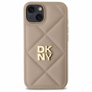 DKNY Quilted Stack Logo Suojakuori iPhone 14:lle - beige