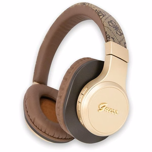 Guess GUBH604GEMW 4G Script Bluetooth langattomat korville asetettavat kuulokkeet – ruskeat