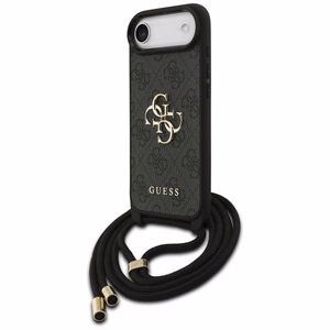 Guess 4G Big Logo Cord Strap Crossbody Suojakuori iPhone Air:lle - Musta