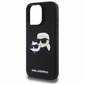 Karl Lagerfeld Silikoninen Heads Print MagSafe Suojakuori iPhone 16 Pro Max:lle - Musta