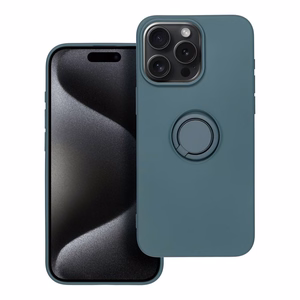 Silikoninen Suojakuori Renkaalla iPhone 15 PRO MAX:lle vihreä