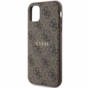 Guess 4G Ring Classic Logo MagSafe Suojakuori iPhone 11:lle - ruskea