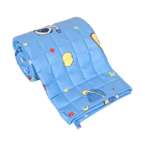 PREMIUM-puuvillainen lasten painopeitto, 100 x 150 cm, 3 kg, avaruuskuvio
