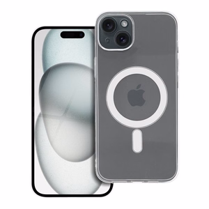 Suojakuori iPhone 15 PLUS:lle Clear Case 2 mm Mag Cover MagSafe-yhteensopiva (kamerasuoja) läpinäkyvä