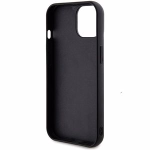 Guess Sequin Script Metal -suojakuori iPhone 14 / 15 / 13:lle - musta