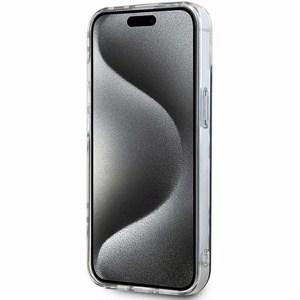 DKNY IML Ruudullinen Mono-kuvio Suojakuori iPhone 15 Plus / 14 Plus:lle - musta