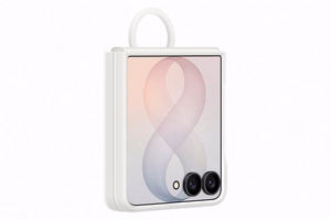 Samsung Silicone Ring Magnet Cover for Samsung Galaxy Z Flip 8 with MagSafe Compatible Ring - White