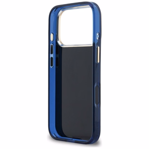Guess IML 4G Script Metal Suojakuori iPhone 17 Pro:lle - Sininen