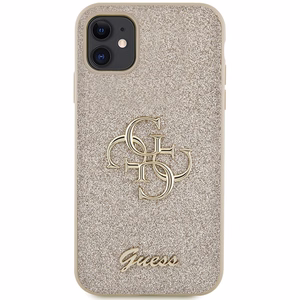 Guess GUHCN61HG4SGD Suojakuori iPhone 11 / Xr:lle - kultainen Glitter Script Big 4G