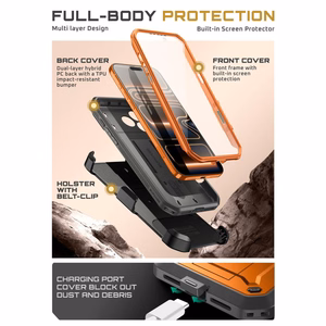 Supcase Unicorn Beetle Pro Suojakuori iPhone 17 Pro Max:lle - Oranssi