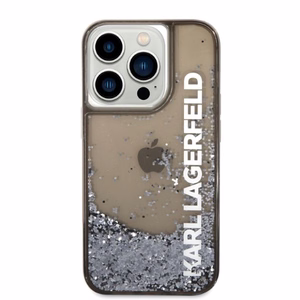 Karl Lagerfeld Liquid Glitter Elong suojakuori iPhone 14 Pro:lle - musta