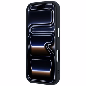 Guess Grained Triangle Logo MagSafe-suojakuori iPhone 17 Pro Max / 18 Pro Max -malleille, musta