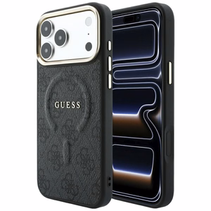 Guess Embossed 4G Classic MagSafe-suojakuori iPhone 17 Pro Max / 18 Pro Max -malleille, musta