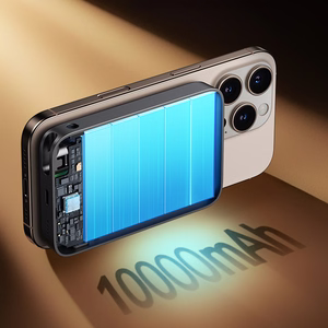 Joyroom JR-PBM02 Powerbank 22.5W 10000mAh 3in1 magneettinen induktiivinen yhteensopiva MagSafe kanssa sisäänrakennetulla kaapelilla - musta