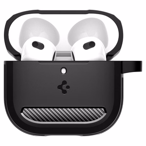Spigen Rugged Armor Suojakuori AirPods 4:lle - Musta
