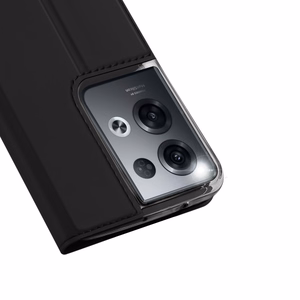 Dux Ducis Skin Pro tapauksessa Oppo Reno 8 Pro flip kansi kortti lompakko jalusta musta