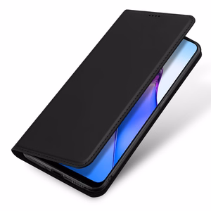 Dux Ducis Skin Pro tapauksessa Oppo Reno 8 flip kansi kortti lompakko jalusta musta