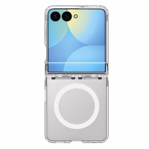 Spigen Ultra Hybrid Pro MagSafe case for Samsung Galaxy Z Flip8 – clear and white