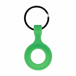 Silicone key ring for AirTag green