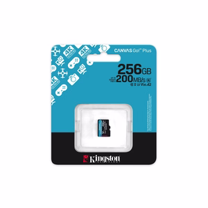 Kingston muistikortti 256GB microSDXC Canvas Go Plus Gen4 200R A2 U3 Single Pack w/o ADP