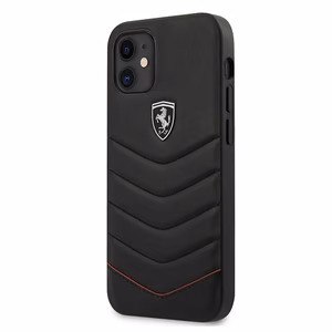 Ferrari FEHQUHCP12SBK iPhone 12 mini 5.4" musta/musta kovakotelo Off Track Quilted