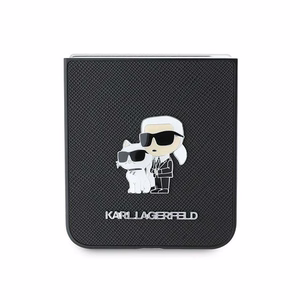 Karl Lagerfeld Saffiano Metal Pin Suojakuori Samsung Galaxy Z Flip 6:lle - Musta