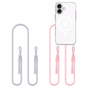 Tech-Protect FlexAir Chain MagSafe Suojakuori iPhone 16 Harmaa & Vaaleanpunainen