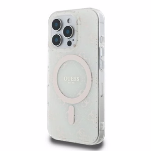 Guess IML 4G Background MagSafe Suojakuori iPhone 16 Pro:lle - valkoinen