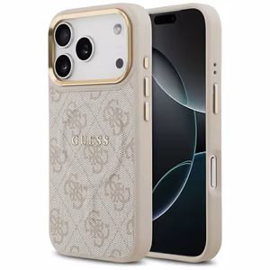Guess 4G PU Classic Logo MagSafe -suojakuori iPhone 17 Pro - vaaleanpunainen