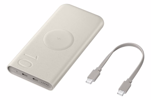 Tehopankki Samsung EB-U2510XUEGEU induktiivinen 10000 mAh 2x USB-C 25W SFC - beige