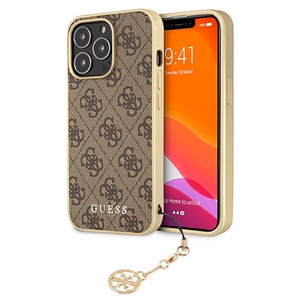Guess 4G Charms Collection -kovakuori iPhone 13 Pro / 13 6.1" ruskea