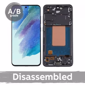LCD-naytto yhteensopiva Samsung S721 S24 FE kehyksella / harmaa (hopeinen) / (9.5/10 purettu)