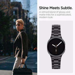 Spigen Modern Fit Band 316L -ranneke mallille Samsung Galaxy Watch 40/44/46 mm – musta