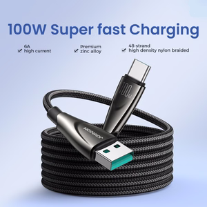 Joyroom Pioneer Series SA31-AC6 USB-A / USB-C Kaapeli 100W 1.2m - musta