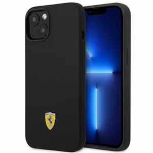 Ferrari FEHCP14MSIBBK iPhone 14 Plus 6.7" musta/musta kovakotelo silikoni metalli logo